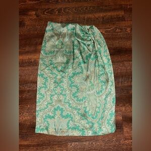 J. Crew Collection size 2 sarong skirt in aqua Ratti pendant paisley